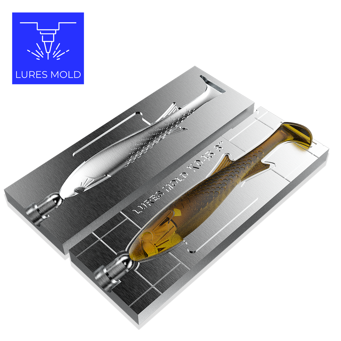 Bait DIY Fishing Mold Soft Plastisol Swimbait K045-1 6inch