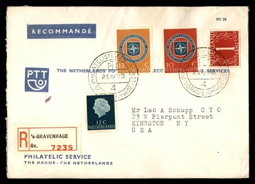Mayfairstamps Netherlands 1959 PTT Registered The Hague to Kingston NY Cover aax