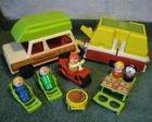 Vintage Fisher Price Little People Play Family Pop-Up Camper Set 992 Complete-EX