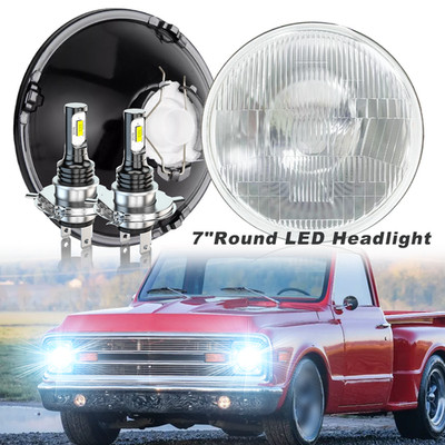 FOR 1967-1972 Chevy C10 Pair 7 inch Led Headlights Round DOT Approved Hi/Lo Lamp