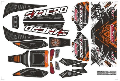 Team Corally Body Decal Sheet Syncro Pre-Cut Orange Color 1 Pc / C-00180-1055-3O