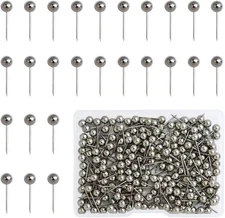 200 Pieces Map Push Pins, Small Round Head Marking Silver 