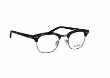 Malcolm X Horn Rimmed Glasses Frames Black Silver Brow-line Vintage Hipster NEW1