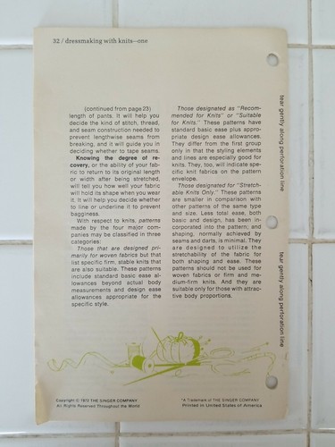 1972 The Singer Company, Schneiderei mit Strick Teil 1, Abschnitt 1 Heft. 32pg - Bild 2 von 8
