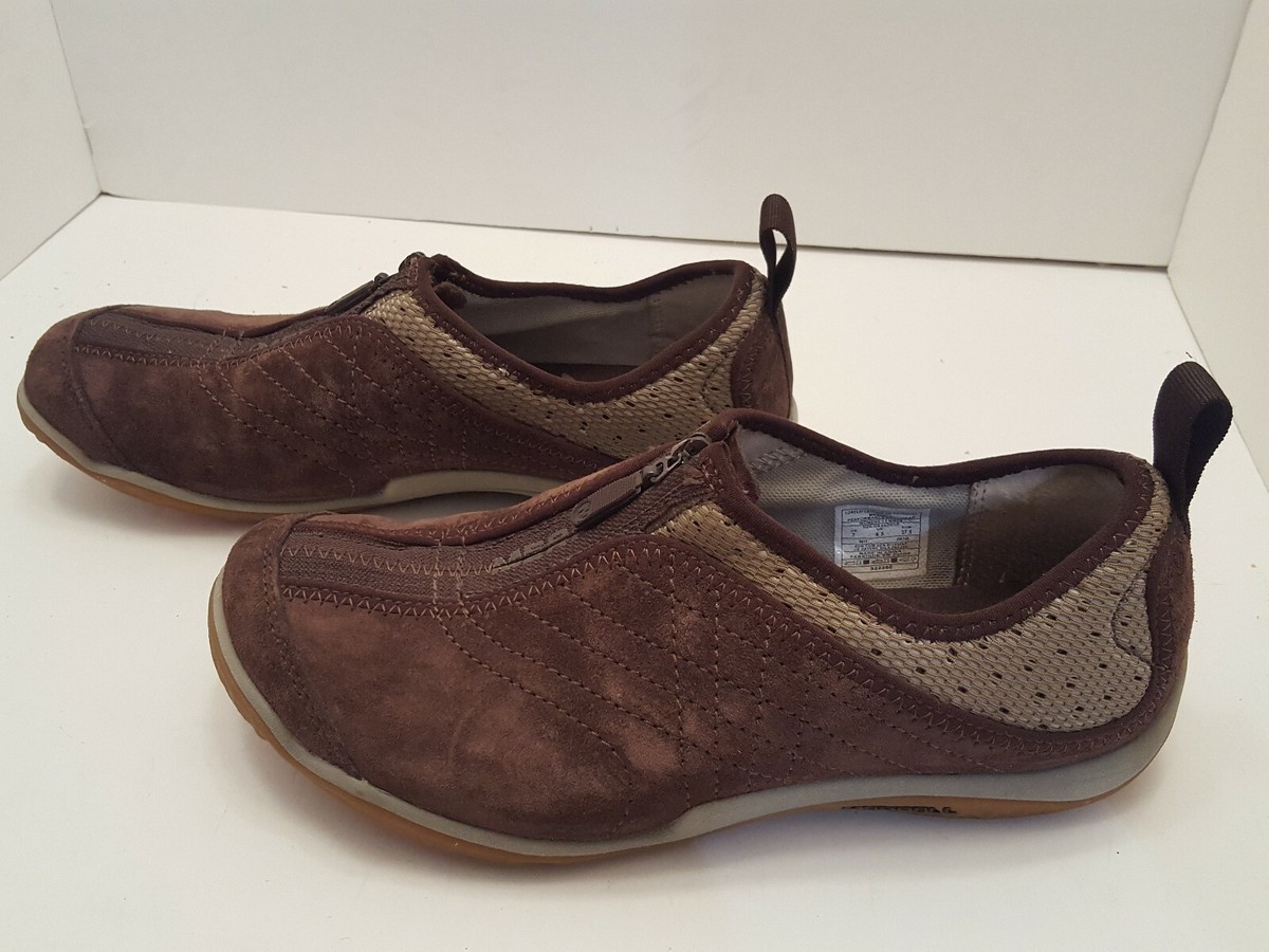 Women's Shoe Merrell Air Cushion Lorelei Espresso Leather Zip Flats Size M