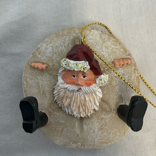 Christmas Sand Dollar Santa Coastal Ornament - Picture 3 of 5