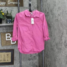 Christopher & Banks Womens Petite Roll Tab Button Up Shirt 4080 PS