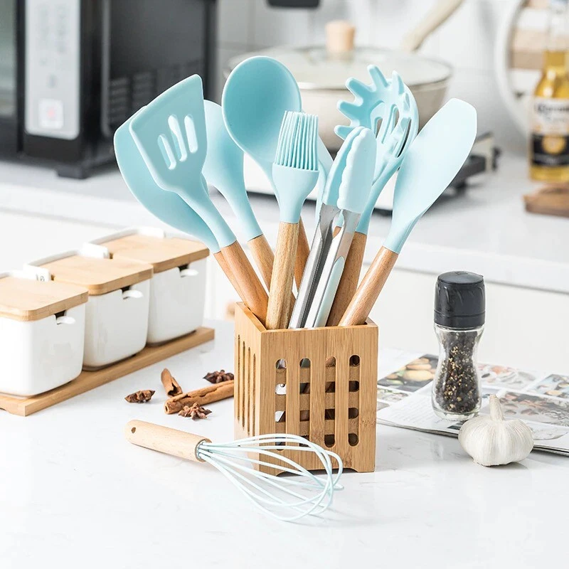 Nonstick Cooking Spoon Shovel 13 Piece Silicone Kitchenware Set