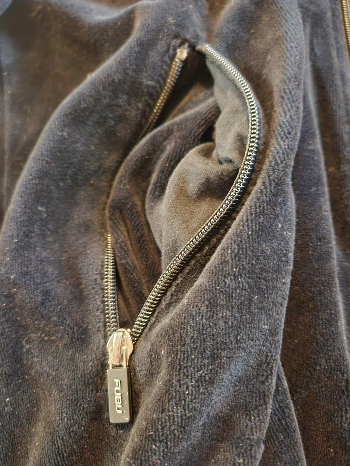 Chaqueta FUBU 05 Track Para Hombre Pequeña XBlack Forever 21 Hip Hop Cremallera Completa Terciopelo Foto 4 de 4