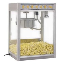 Benchmark Silver Screen Popcorn Machine 120v ETL Listed Silver Kettle 8 Ounce