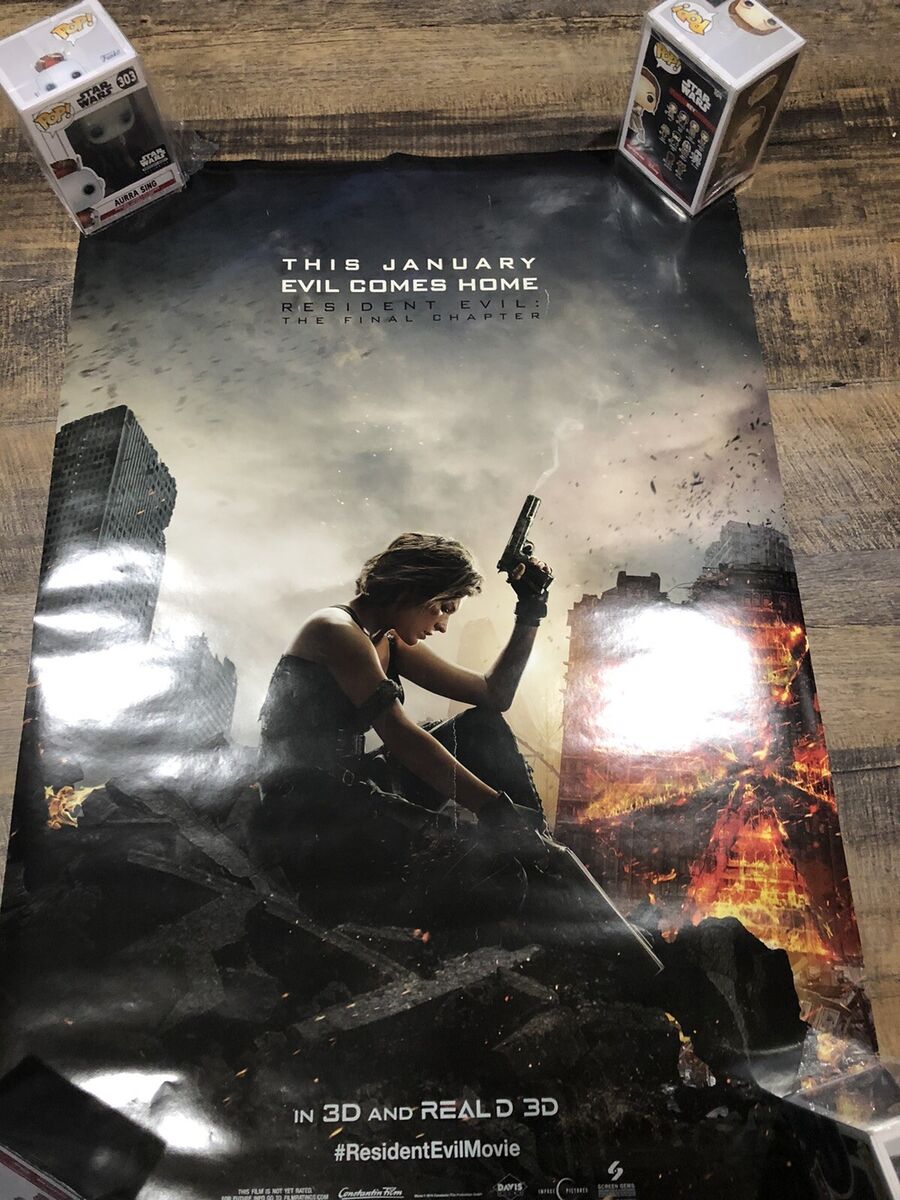 Resident evil movie poster with ada and chainsaw