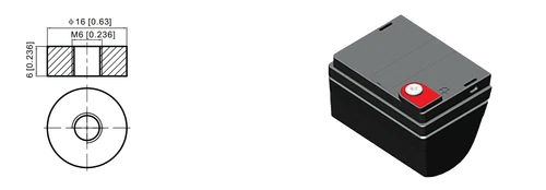 12V 24Ah sealed lead acid replacement battery product view