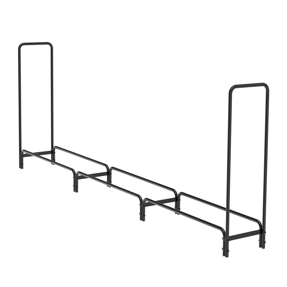 Estante de leña de metal ajustable para exteriores de 12 pies/8 pies apilador de madera para patio Foto 4 de 4
