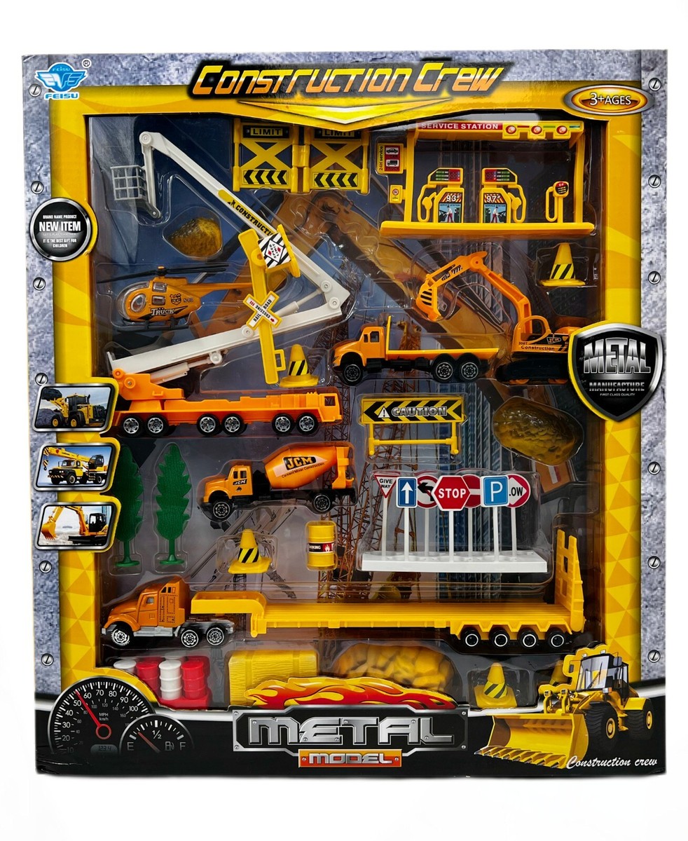 BIG DADDY 37 Piece Mini City or Township Construction Union Trucks and Cars  Acc.