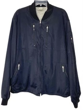 GIRBAUD MARITHE FRANCOIS Black Nylon Multi Zipper Bomber Jacket XL ~ Streetwear