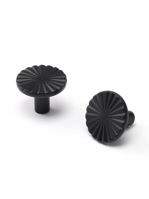 10 Pack Black Cabinet Knobs Flat Drawer Pulls for Kitchen Bathroom Dresser