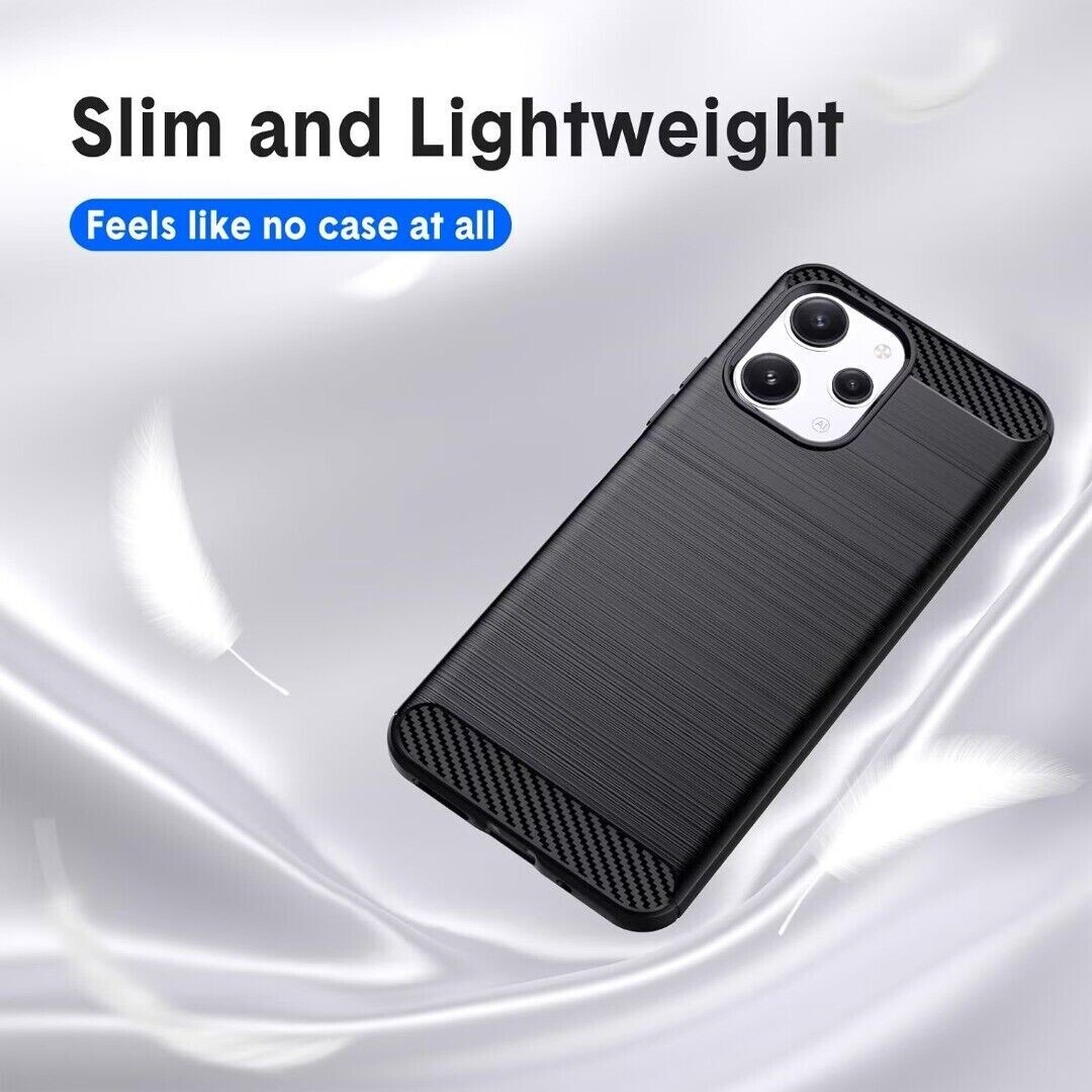 Per Xiaomi Redmi 12 4G/5G Custodia, Silicone Nero Armatura Anti-urto Gel Cover