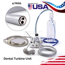 Portable Dental Turbine Unit 3 Way Syringe Work with Air Compressor 4 Holes