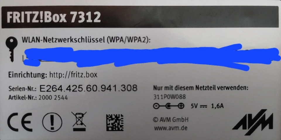 AVM Fritz!Box 7312 IEEE 802.11n 📶 [ADSL2+, 300 Mbit/s, 1*Gigabit-LAN] - Bild 4 von 4