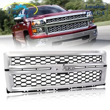 For 2014-2015 Chevy Chevrolet Silverado 1500 Front Upper Bumper Grille Chrome