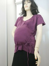 Tunique de grossesse manches courtes coton bio T 2 violet Cherry on the cake