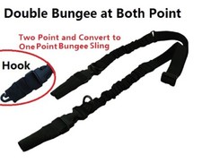 2 Point to 1 Point Heavy Duty Bungee Sling Durable Black Band