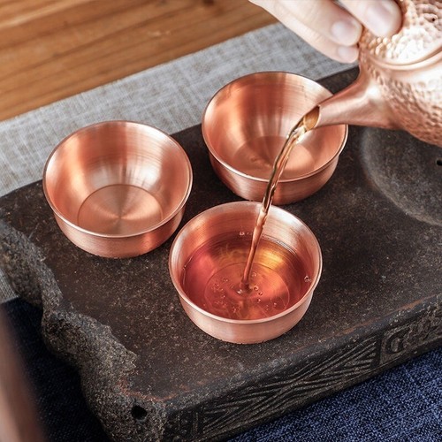 Bowls 50ml Engraved Pure Copper Mini Vodka Liqueur Spirits Retro Coffee Wine Cup - Picture 9 of 27