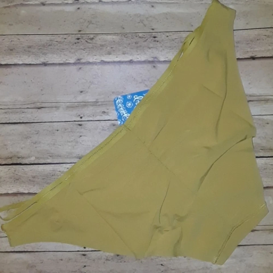 Free People Panty Womens Small Zoey Strappy Bikini Brief‎ Marsh Yellow S - Image 4 of 4