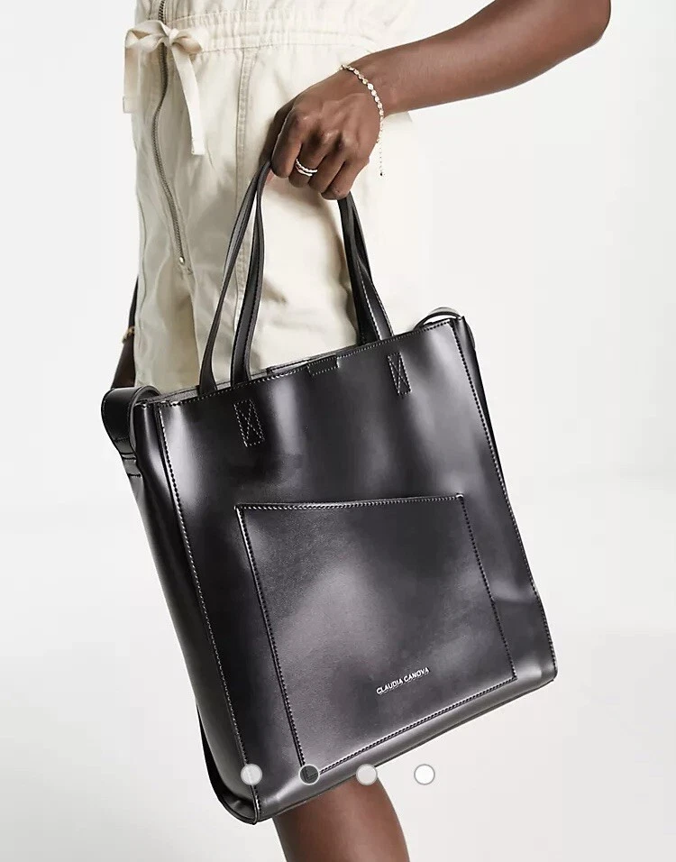 Claudia Canova Black Leather Crossbody Shoulder Bag eBay