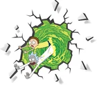 Rick & Morty Tv Show Decal 3D Smashed Wall Sticker Art Cartoon FS