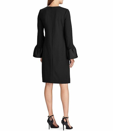 LAUREN RALPH LAUREN Ruffle Cuff Bell Sleeve Matte Dress (Size 4) NWT MSRP $145 - Picture 2 of 11