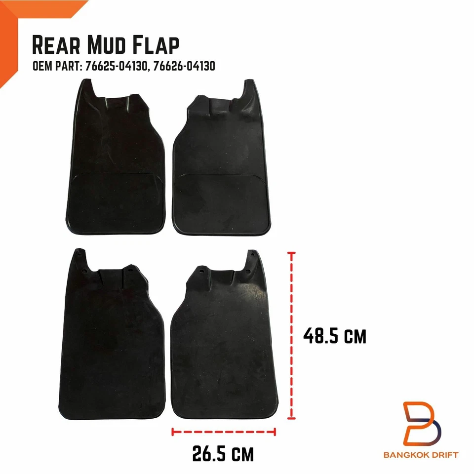 FR RR Mud Flaps Rubber Splash Guard For 4WD Toyota Hilux D4D LN167 ZN174 98-04 - Image 4 of 4