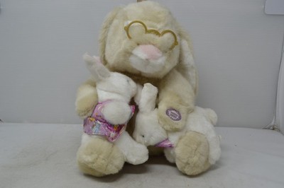Vintage Dan Dee Animated Rabbit Reading Easter Candyland Story to Bunnies Plush