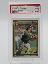 DENNIS ECKERSLEY 1991 TOPPS DESERT SHIELD #250 PSA 9 A Q7113