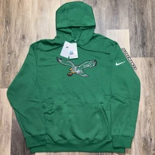 Authentic Philadelphia Eagles Kelly Green Nike Club 2025 Retro Logo Hoodie