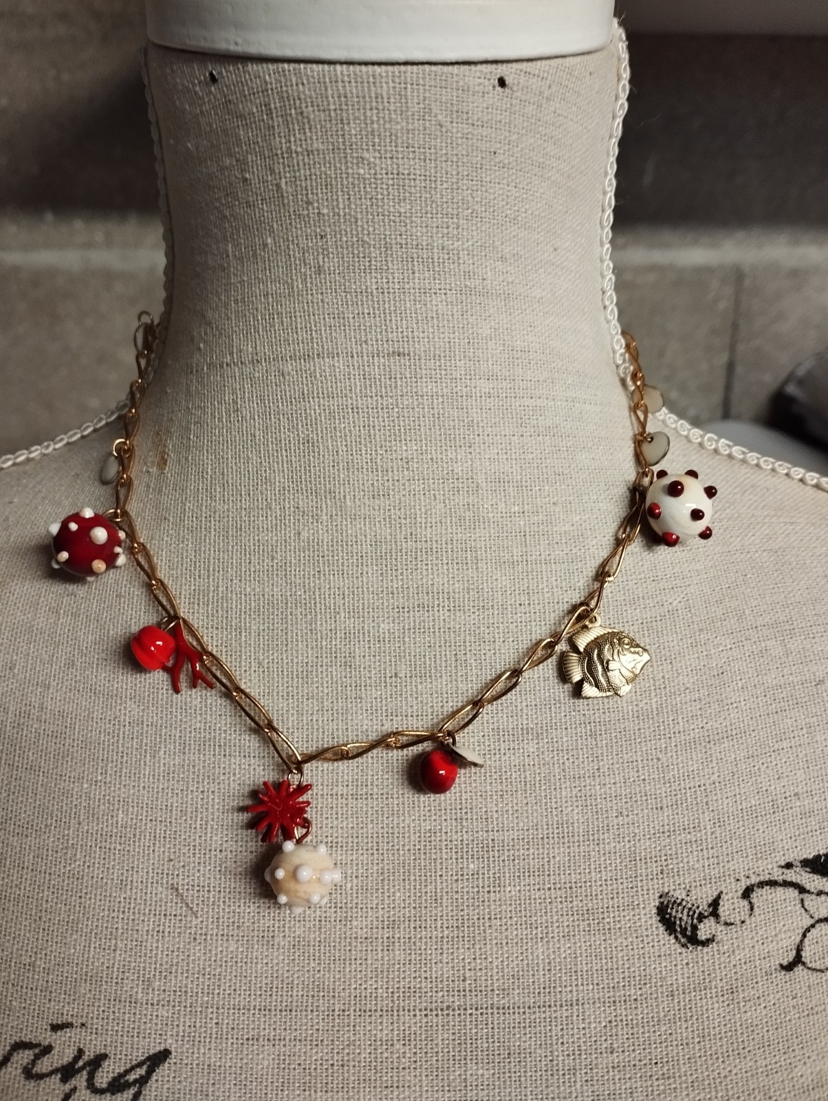 Collier Corail de Murano de prestige, un bijou d'exception fait main en Italie