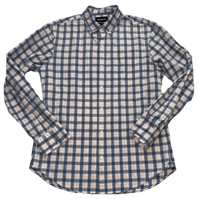 Bonobos Shirt Mens Size L Pink Blue Plaid Tailored Fit Cotton Button Up L/S READ