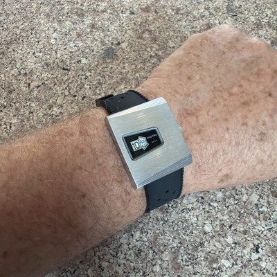 Vintage Swiss Jump Hour Digital Watch Mech. Retro 60 s  Square Case Tropic, Runs