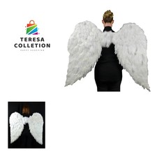 White Adult Angel Wings - 52" by 36" - Halo Included - White Feather Wing - C...