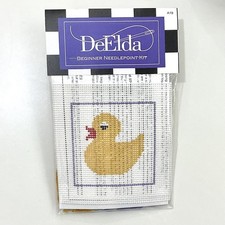 Hand painted Needlepoint Canvas Kit Beginner Easy to see 10 count yellow Duck