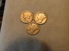 3 1931 Mercury Dimes. VG/F