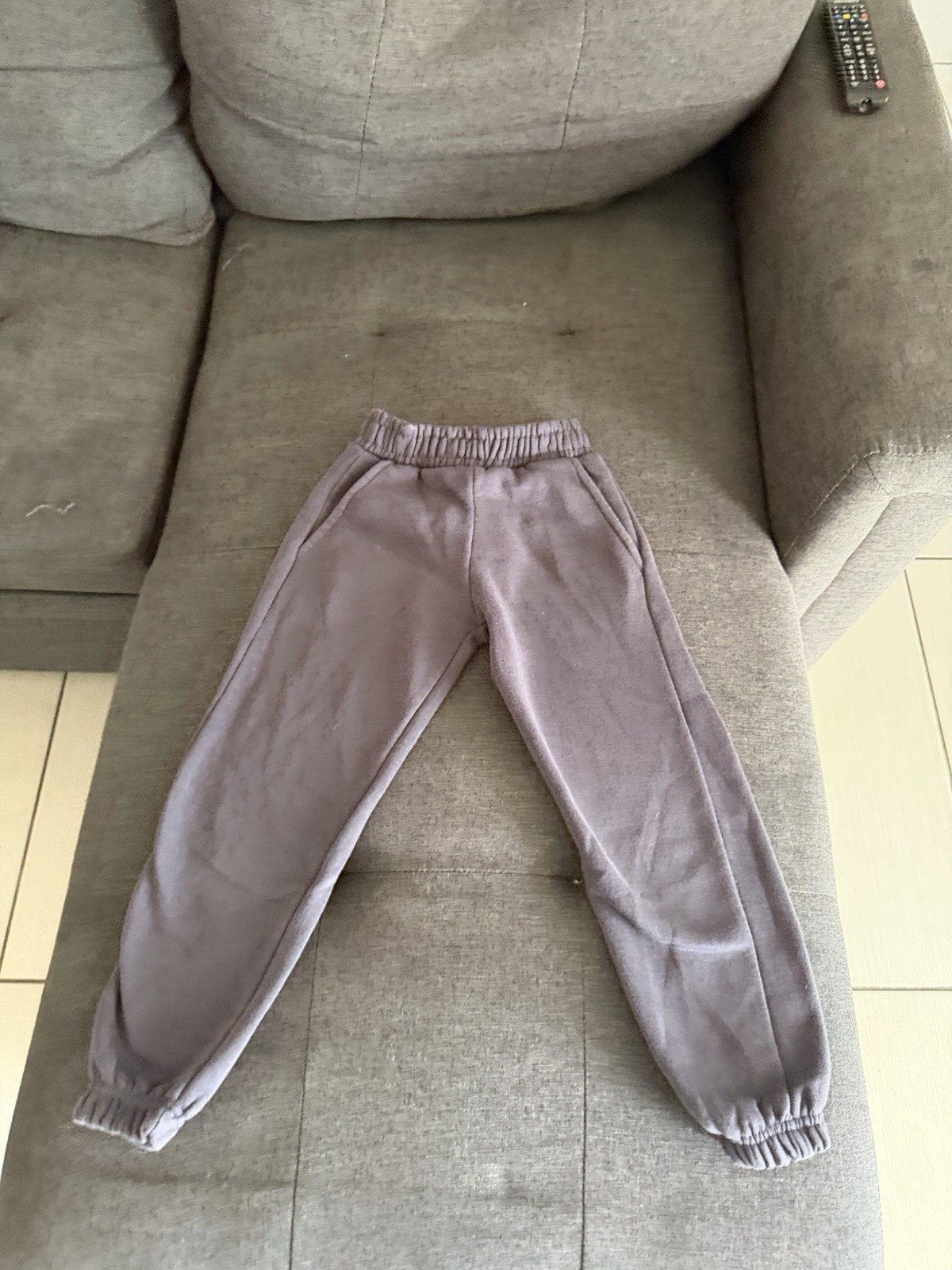 Zara Girls Gray Sweatpants Size 6 Fleece Elastic Waist Comfort