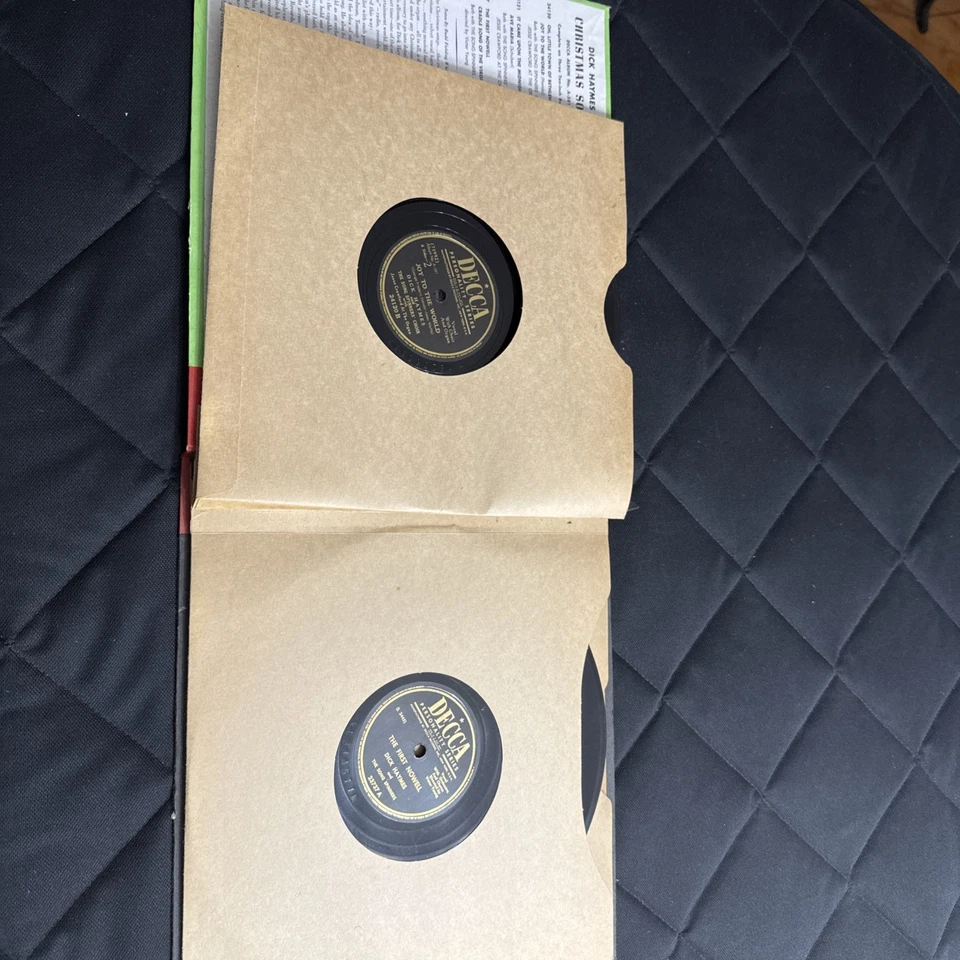 Vintage Decca Vinyl Record Book Box Set Dick Haymes Christmas Songs Foto 4 de 4