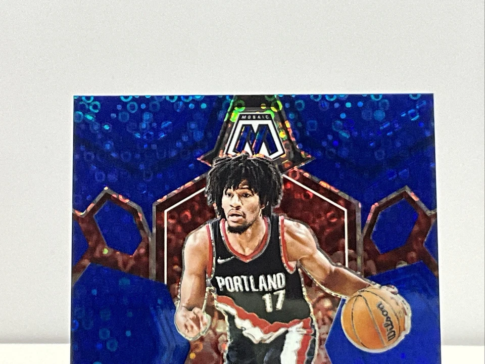 2023-24 Panini Mosaic - Shaedon Sharpe #177 Fast Break Blue Mosaic Prizm /85 - Image 4 of 4