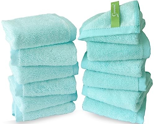 Washcloths 12 Pack 13" x 13" - Soft Wash Cloths for Your Face Towel, Wash
