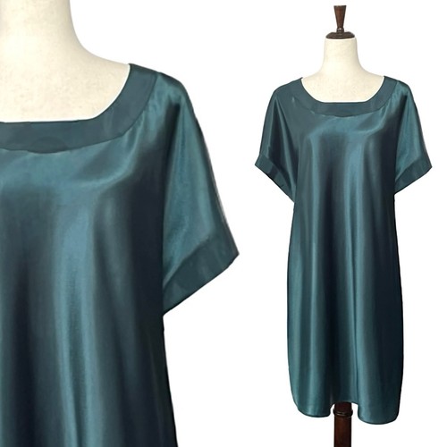 Victoria’s Secret Vintage Gold Label kurzes smaragdgrünes Satin Nachthemd Gr. M/L