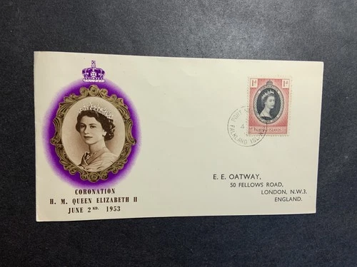 Falkland Islands 1953 FDC 1st day cover to England  QE II Coronation BPA Cachet