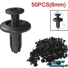 Car Body 6mm Hole Dia Plastic Rivets Fastener Fender Bumper Push Pin Clip *50