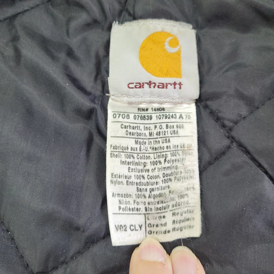 Carhartt Clay Duck Vest Mens Large Workwear Quilted Lined V02 Vintage 1079243 - Image 3 of 4