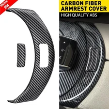 For Benz C-Class 2015-2021 ABS Carbon Fiber Console Armrest Button Trim Decor 2X